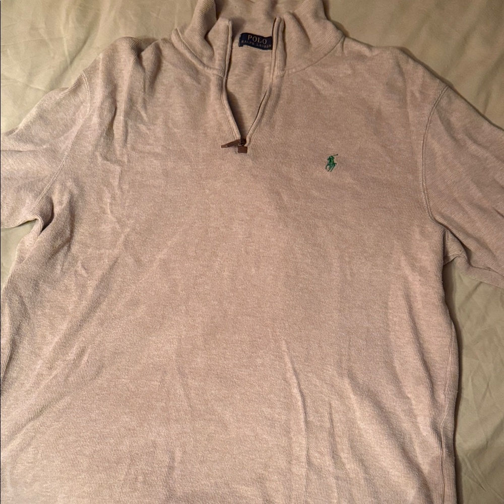 Polo by Ralph Lauren Beige Half-Zip Sweater